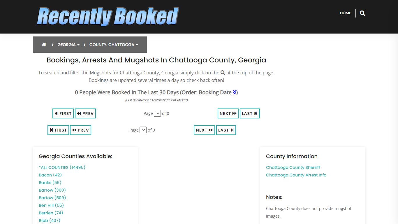Bookings, Arrests and Mugshots in Chattooga County, Georgia